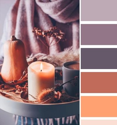 Peach And Plum Color Palette, Rust And Plum Color Schemes, Mauve And Orange Bedroom, November Colour Palette, Terracotta And Purple, Purple Terracotta, Terracotta Color Palette, Fall Purple, Purple Color Schemes