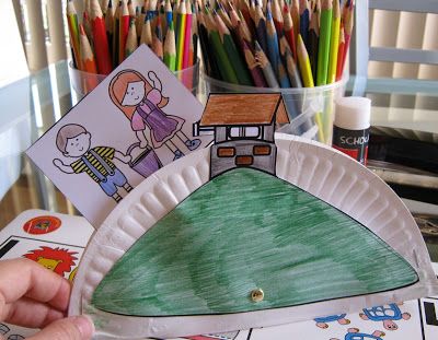 Jack and Jill going up and down the hill Jack And Jill Nursery Rhyme, Nursery Rhymes Preschool Crafts, Nursery Ryhmes, Nursery Rhyme Art, Nursery Rhyme Crafts, Nursery Rhymes Preschool, Nursery Rhyme Theme, Nursery Rhymes Activities, Rhyming Activities