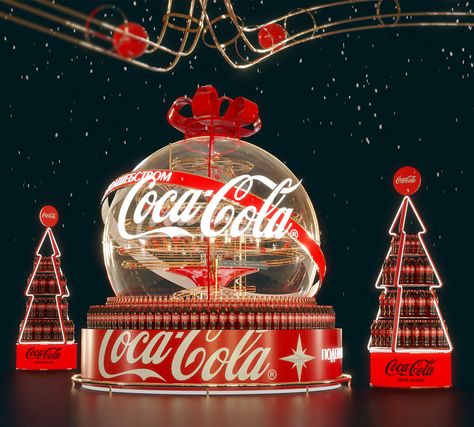 New Year POSm for Coca-Cola Graphic Design,Product Design,Advertising,Autodesk 3ds Max,Corona Renderer,Adobe Photoshop New Year Advertising, New Year Graphic Design, Christmas Coca Cola, Mister Donuts, Pos Design, Coca Cola Christmas, Trophy Design, Santa Decorations, Graphic Design Product