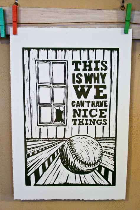 "This is why we can't have nice things." Linocut. The phrase was popularized by an internet meme known as "Arguecat." by Marybeth Campeau http://www.etsy.com/uk/people/marybethcampeau?ref=owner_profile_leftnav Tags: Linocut, Cut, Print, Linoleum, Lino, Carving, Block, Woodcut, Helen Elstone, Lettering, Fonts, Typography, Building Lino Print Typography, Woodcut Typography, Linocut Text, Typography Linocut, Typography Building, Print Linoleum, Lino Tiles, Lino Carving, Lino Ideas