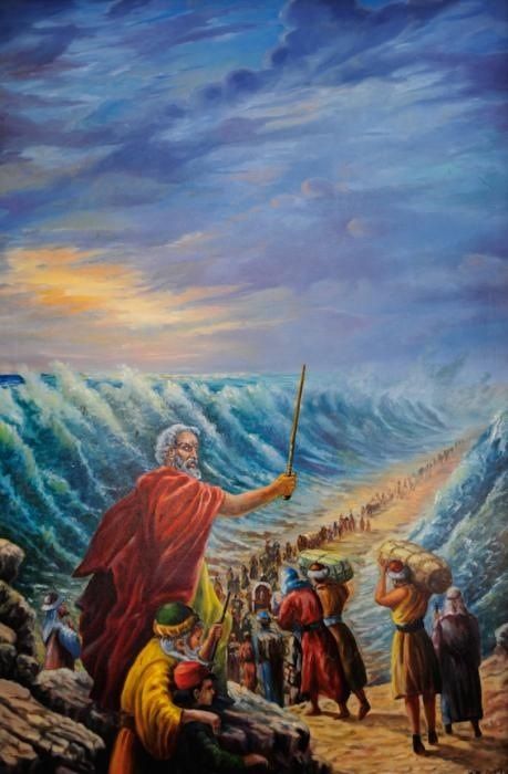 #averagesunday Fish Breakfast, Moses Red Sea, Moses Exodus, Guardian Angel Pictures, Crossing The Red Sea, Ten Plagues, Parting The Red Sea, Making Breakfast, Jesus Christ Painting