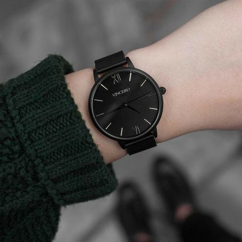 Stylish Watches For Girls, Trendy Watches, Fancy Watches, Swiss Army Watches, Black Luxury, Womens Watches Luxury, Girls Watches, Stainless Steel Mesh, Stylish Watches