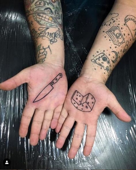 Cheese Tattoo, Knife Tattoo, Sister Tattoo, Make Tattoo, Butter Knife, Sister Tattoos, Body Modifications, Tattoo Inspo, Center Stage