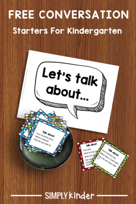 Free printable conversation cards are a fun way to encourage your kindergarten kids to practice talking and listening. Perfect for  morning meeting, closing circle, transitions, and circle time. These free prompts will stimulate amazing conversations in any classroom! #kindergarten #kindergartenprintables # conversationstarters Talking And Listening Activities, Circle Time Topics For Preschool, Speaking And Listening Activities Kindergarten, Oral Language Activities Kindergarten, Kindergarten Circle Time, Closing Circle, Oral Language Activities, Kindergarten Organization, Conversation Prompts