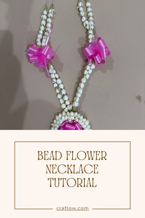 Bead Flower Necklace Tutorial Flower Necklace Tutorial, Bead Flower Necklace, Diy Crafts To Do At Home, Bead Flower, Crimp Beads, Necklace Tutorial, Pom Pom Garland, Diy Crafts To Do, Fun Activities For Kids