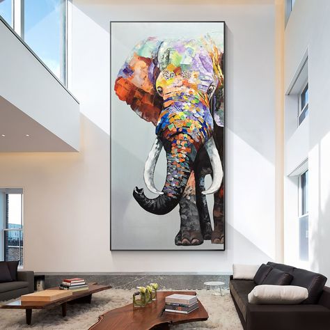 Elephant Painting on Canvas, Elephant Wall Art, Long Vertical Extra Large Wall Art, Colorful Elephant Decor Elephant Gift Elephant Pop Art Price: $121.00 #ElephantPainting #ElephantArt #PaintingOnCanvas #VerticalWallArt #ElephantDecor #FramedWallArt #ElephantWallArt #ElephantGifts #ColorfulElephant #TextureWallArt #OriginalPainting #ExtraLargeWallArt #PopArt #livingroomwallart #nodicpainting #largewallart #paintingoncanvas #paintingcanvas #bedroomwallart #extralargewallart #canvaspainting Elephant Painting Canvas, Large Framed Wall Art, Elephant Canvas, Colorful Elephant, Elephant Wall Art, Vertical Wall Art, Grand Art Mural, Wall Art Colorful, Elephant Painting