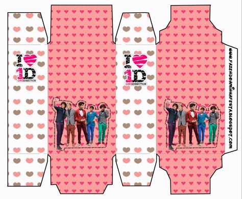 One Direction Free Printable Boxes. One Direction Party, One Direction Art, Printable Boxes, Pyramid Box, Dress Box, Box Invitations, Printable Box, One Direction Humor, Heart Box