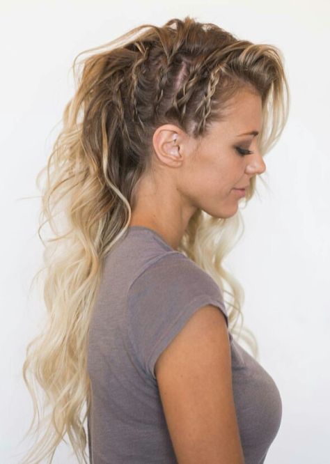 Edgy hairstyle Modern Viking, Viking Hair, Pinterest Hair, Trendy Wedding Hairstyles, Edgy Hair, Long Blonde, Grunge Hair, Burning Man, Hair Dos