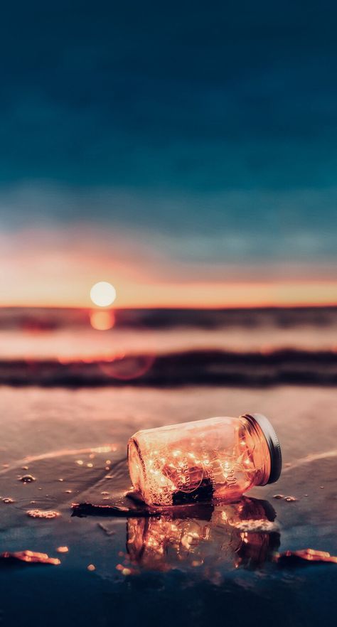 Diy Mason Jar Lights, Summer Wallpapers, Moonlight Photography, Lit Wallpaper, Studio Backdrops, Beautiful Wallpapers Backgrounds, Mason Jar Lighting, Summer Quotes, Beach Wallpaper