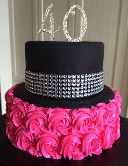 Pink 40th Birthday Cake, 40th Birthday Cake Ideas For Women, 40th Birthday Decoration Ideas For Women, Happy 40th Birthday Cake, 40th Birthday Cake Ideas, 40th Birthday Cake For Women, 28th Birthday Ideas, Birthday Cake For Women, Cake For Women