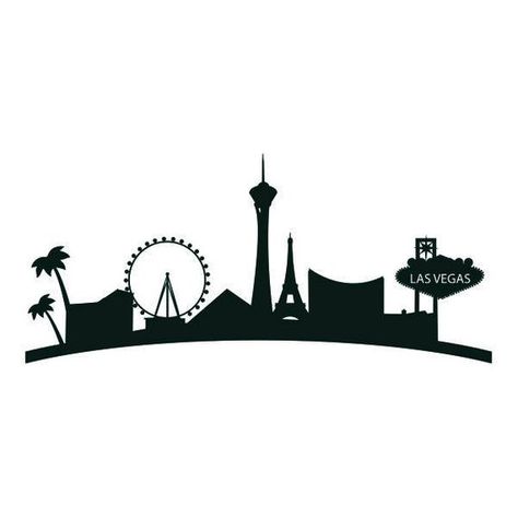 image 1 Skyline Tattoo, Vegas Tattoo, Vegas Skyline, Wedding Graphics, Las Vegas Sign, Silhouette Photos, Nevada City, Christmas Embroidery Designs, Las Vegas Strip