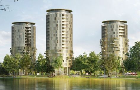 KCAP Designs Three Round Towers for the Netherlands | ArchDaily Round Tower Architecture, Apartments Ideas, Round Tower, City Buildings, Leaning Tower Of Pisa, The Netherlands, Netherlands, Tower, Architecture