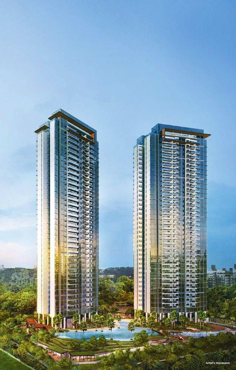 Residential Condominium Architecture, Condo Building Exterior, 12 Unit Apartment Building, Residential And Commercial Building Plan, Condo Exterior, Balcony Hanging Plants, Singapore Condo, Condominium Facilities, Group Housing