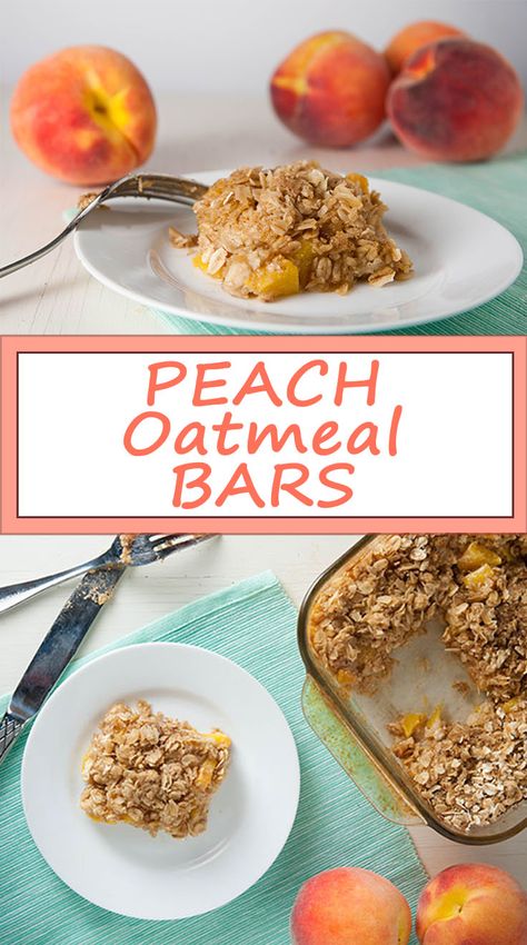 Peach Oatmeal Bars, Peaches Breakfast, Yummy Pies, Peach Oatmeal, Healthy Brunch Recipes, Scrumptious Food, Healthy Brunch, Amazing Desserts, Breakfast Pastries