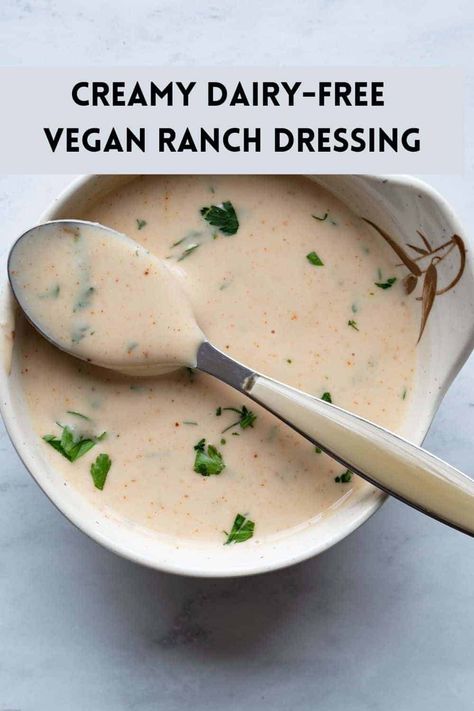 Creamy Dairy-Free Ranch Dressing - Cooking For Peanuts Low Carb Brunch, Breakfast Sweet Potatoes, Leftover Sweet Potatoes, Homemade Vegan Ranch Dressing, Vegetarian Sauces, Dairy Free Ranch Dressing, Oil Free Salad Dressing, Vegan Ranch Dressing, Potato Waffles