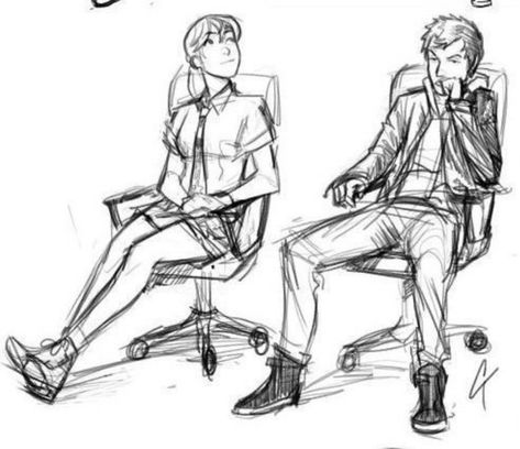 Man Sitting In Chair Pose Drawing, Sitting Pose Reference, Chair Drawing, Chair Aesthetic, Persona Anime, Chair Pose, Sketches Of People, Arte Van Gogh, Sitting Poses