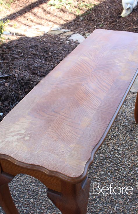 Sofa Table before Sofa Table Redo, Behind Sofa Table, Patterned Sofa, Farmhouse Entry Table, End Table Makeover, Coffee Table Makeover, Restoration Hardware Inspired, Vintage Coffee Table, Old Sofa