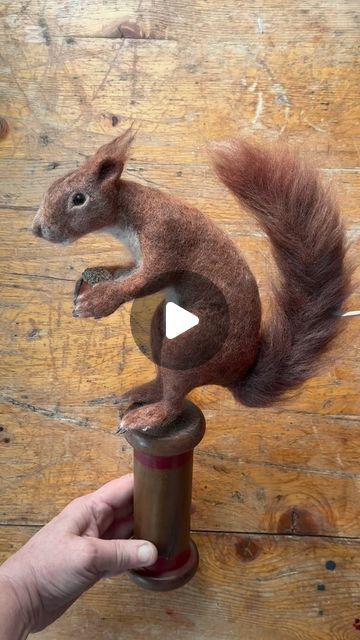 Tracey Turner | Fibre Artist | I’ve loved needle felting the Red Squirrel wool sculpture. There’s still more I can do to elevate the final presentation but for now it’s... | Instagram Deer Video, Fibre Sculpture, Fibre Artist, Wool Sculpture, Spotted Deer, Felting Animals, Needle Felted Fox, Please Be Patient With Me, Fiber Sculpture