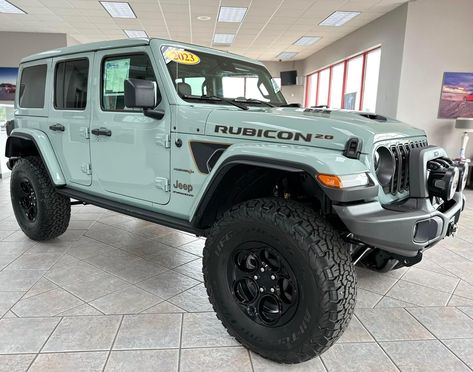 Jeep Wrangler Unlimited JL Rubicon 392 AEV JL370 Level II Bison Earl Clearcoat Rubicon 20th Anniversary Edition White Rubicon Jeep, Jeep Wrangler Rims, Jeep Decor, 2021 Jeep Wrangler Rubicon, Jeep Rubicon 392, 2 Door Rubicon Jeep, Pink Motorcycle, Green Jeep, Dream Whip