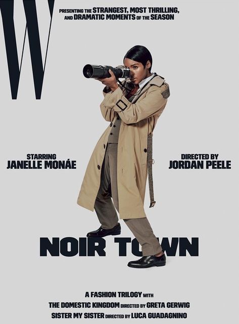 W Magazine Cover, Queer Style, 잡지 레이아웃, Janelle Monae, Jordan Peele, Janelle Monáe, Queer Fashion, W Magazine, Private Investigator