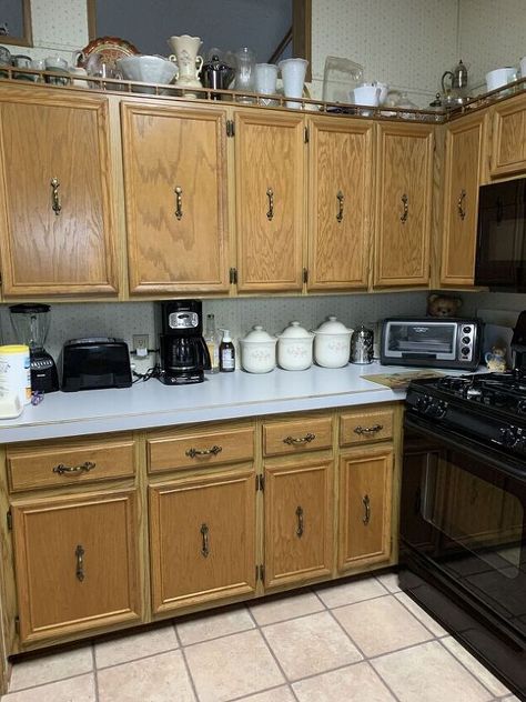 Can I paint these cabinets in a double wide mobile home ? | Hometalk Painting Trailer Cabinets, Painting Mobile Home Kitchen Cabinets, Painting Mobile Home Cabinets, How To Paint Mobile Home Cabinets, Mobile Home Kitchen Cabinets Makeover, Mobile Home Cabinet Makeover, Paint Mobile Home Cabinets, Mobile Home Cabinets, Mobile Home Kitchen Cabinets