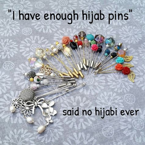 Hijab Pins Accessories, Hijabi Quotes, Hijab Princess, Duppattas Designs Ideas, Beige Lipstick, Diy Belt For Dresses, Hijab Accessories, Etsy Packaging, Simple Hijab Tutorial