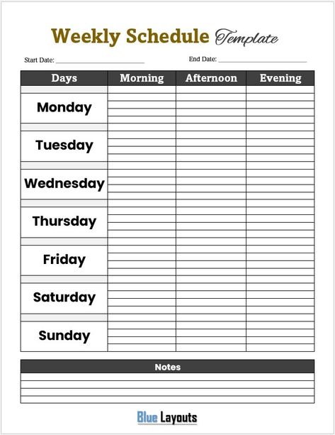 Free Weekly Schedule Templates - MS Word & MS Excel Schedule Templates Monthly, Weekly Schedule Template Excel, Monthly Schedule Template, Weekly Schedule Template, Attendance Sheet, Meeting Agenda Template, Ms Excel, Price List Template, Schedule Templates