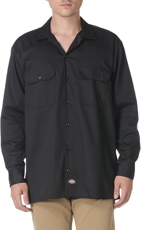 Amazon.com: Dickies mens Long Sleeve Flex Twill Flex Twill Big work utility button down shirts, Black, 3X-Large US: Clothing, Shoes & Jewelry 874 Work Pant, Dickies Clothing, Long Sleeve Work Shirt, Classic Workwear, Workwear Brands, Dickies 874, Safety Clothing, Work Uniforms, Pocket Logo