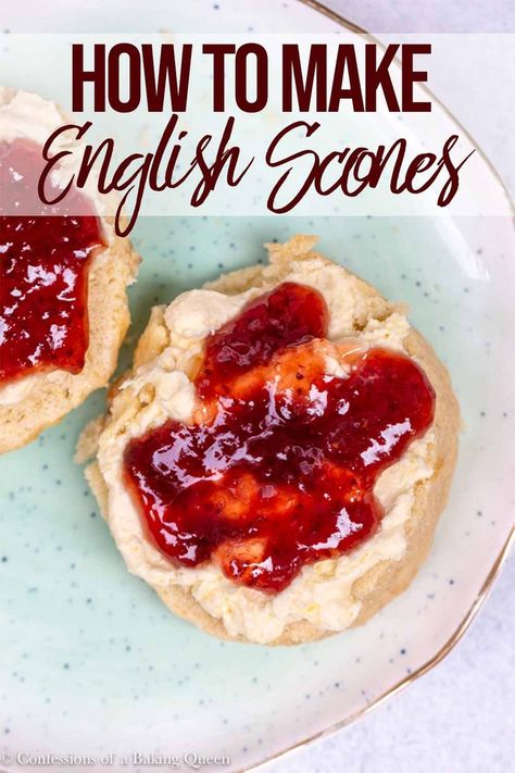 This Traditional Scone recipe needs six ingredients and 30 minutes to make gorgeous British scones. Add in chopped cherries, raisins, or even chocolate chips! Make sure to make some real clotted cream to go along with the scones!     #easysconerecipe #scones #traditionalscones #englishscones British Scones, English Scones, British Cooking, Scones Recipe Easy, Scottish Recipes, Clotted Cream, English Food, British Food, Traditional English