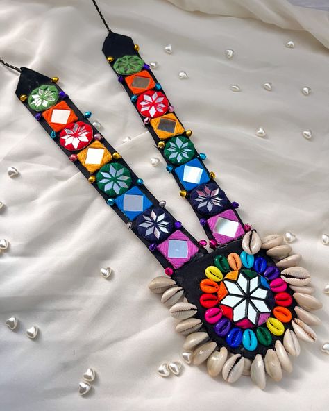 Long nackpec in black amd multie colours ♥️❤️❤️💜💙💖 Dm @the__crafty__store for order or info #navratricollection #navratricollaction2024 #viralpost #postinstagram #thecraftystore #handmadejewelry #handmadejewellery Long Handmade Necklaces, Navratri Vibes, Mirror Work Belt, Garba Dresses, Navratri Ornaments, Navratri Jewellery, Garba Dress, Oxidized Jewellery, Free Macrame Patterns