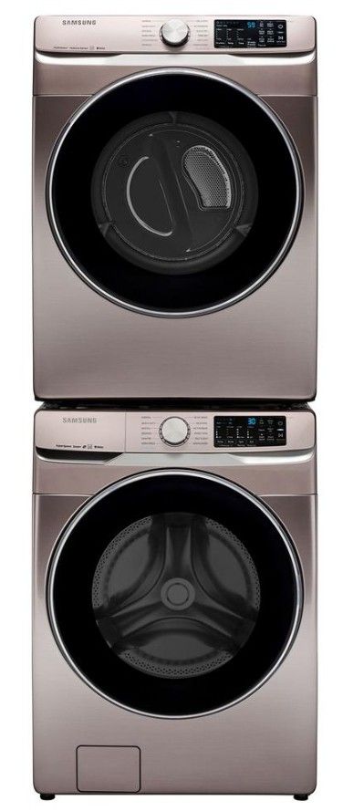 Rose Gold washer & dryer Rose Gold Washer And Dryer, Rose Gold Laundry Room, Gold Laundry Room, Rv Renovation, Rv Renovations, Laundry Closet, Utility Room, Laundry Room Decor, Washer Dryer