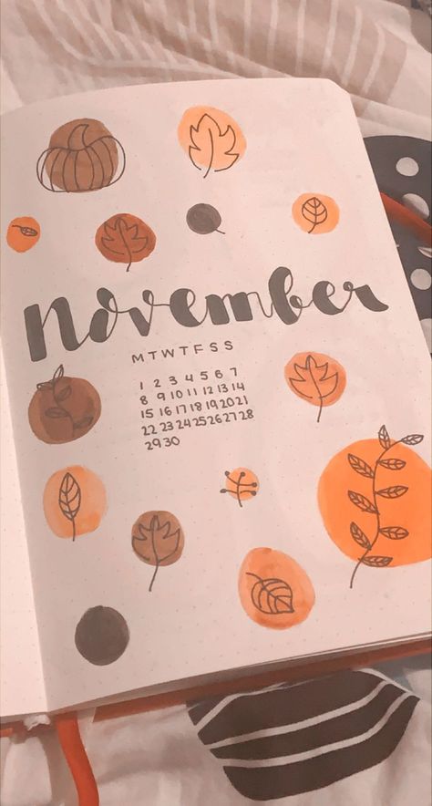 November Aesthetic Journal, November Journal Cover Page, November Notebook Ideas, November Bujo Cover Page, November Journal Ideas Cover, November Page Bullet Journal, Bullet Journal Month Cover November, November Journal Ideas Aesthetic, November Title Page Bullet Journal