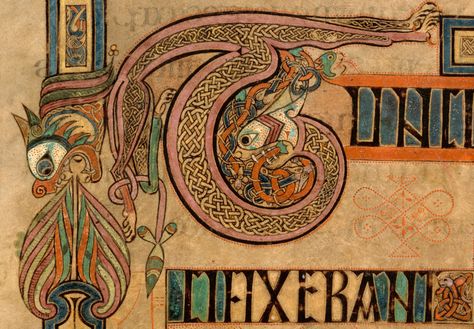 Easter is a special time of the year to marvel at the Book of Kells, since it is full of intricate symbolism referencing the Resurrection of Jesus Christ. Animals play a big part in this symbolism, with Christ’s resurrection and immortality being referenced through intricate illustrations of lions, snakes and peacocks. In folio 2v, Jesus […] The Book Of Kells, Celtic Artwork, Book Of Kells, Animal Symbolism, Celtic Knotwork, Medieval Manuscript, Viking Art, Celtic Symbols, Illuminated Letters