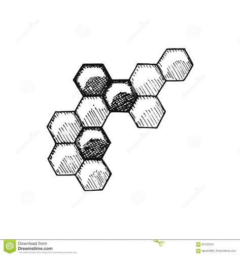 Draw Honeycomb, Honeycombs Drawings, Baroque Tattoo, Honeycomb Tattoo, Bee Graphic, Object Illustration, Honey Art, Wrist Tattoo Designs, Simple Tattoos For Guys