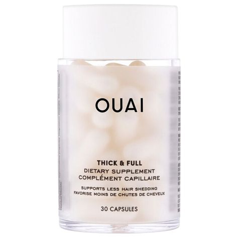 Thick and Full Hair Supplements - OUAI | Sephora Ouai Hair, Boar Bristle Hair Brush, Thicker Fuller Hair, Hair Supplements, Fall Nail Trends, Vitamins For Hair Growth, Spring Nail Colors, Hair Shedding, Metallic Nails