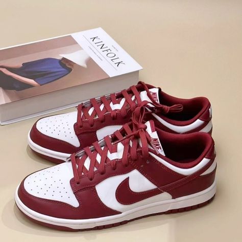 Nike dunk wine red sneakers for women Matric Shoes, Red Nike Dunks, Dunks Red, Red Nike Shoes, Burgundy Nikes, Dunks Low, Red Nike, Red Sneakers, Sneakers For Women