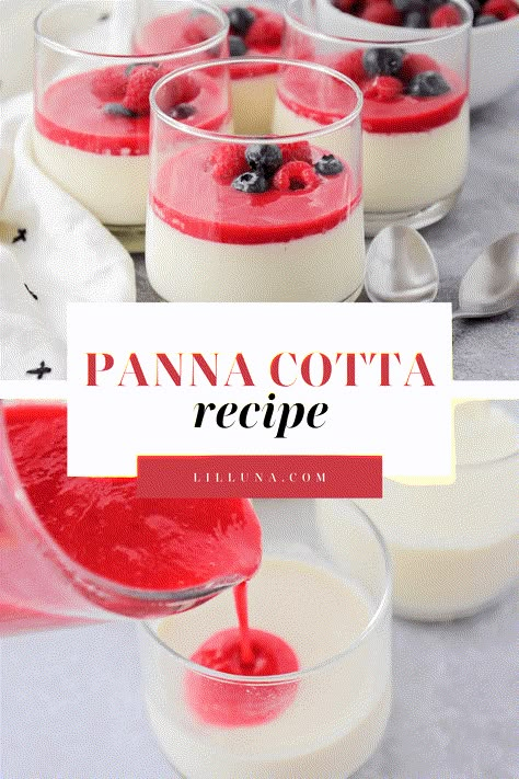 This silky and creamy vanilla panna cotta recipe is a showstopper dessert sure to turn heads, but is quite easy to make! #pannacotta #vanillapannacotta #raspberry #raspberrypannacotta Natasha’s Kitchen Panna Cotta, Chocolate Panacota, Panacota Recipe, Easy Panna Cotta Recipe, Raspberry Panna Cotta, Dessert Night, Showstopper Dessert, Vanilla Panna Cotta, Homemade Chocolate Truffles