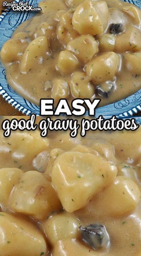 If you are looking for a delicious side dish to add a pop of flavor to your next meal, check out this Easy Good Gravy Potatoes recipe. via @recipescrock Baked New Potatoes Recipes, Easy Street Food Recipes, Potato Starch Recipes, Easy Potato Side Dishes, Gravy Potatoes, Side Dish For Chicken, Potato Side Dishes Easy, Good Gravy, Potatoes Recipes