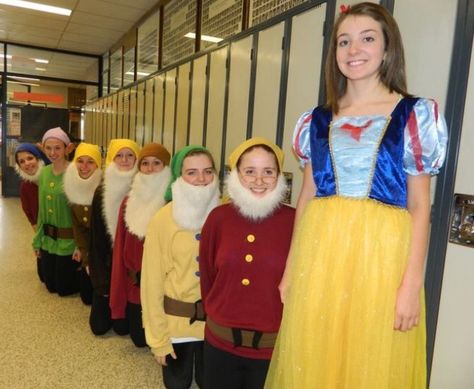 Seven Dwarves Costume Diy, Dwarfs Costume, Seven Dwarfs Costume, Clothing Diys, Shrek Costume, Disney Halloween Parties, School Performance, Cute Group Halloween Costumes, Fun Costumes