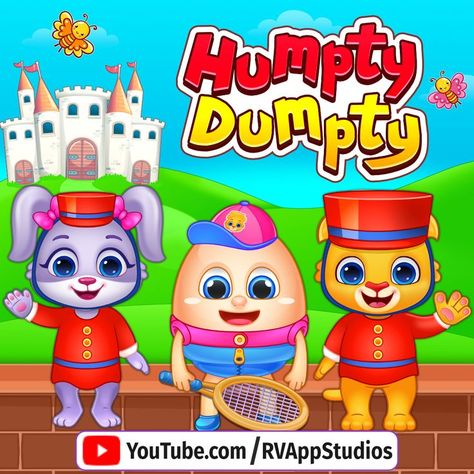 Humpty Dumpty Nursery Rhyme, Rhymes Lyrics, Songs For Kids, Learning Games For Kids, Kids Nursery Rhymes, Lyrics Video, Humpty Dumpty, Like Button, Jumping For Joy