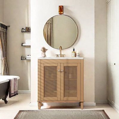 Rattan bathroom decor