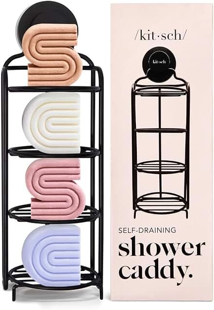 Amazon.co.uk : small bathroom organization Bathroom Shower Organization, Soap Dish For Shower, Bar Soap Holder, Shower Rack, Shower Organization, Shower Soap, Conditioner Bar, Solid Shampoo, Black Shower