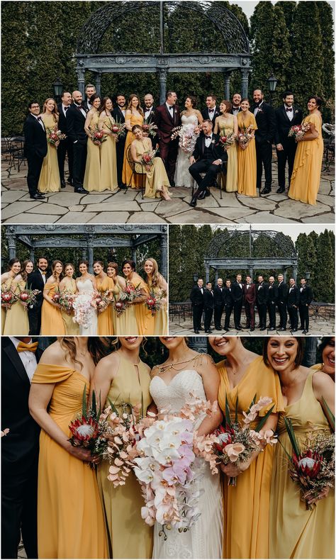 Dusty Yellow Wedding, Maroon Yellow Wedding, Mustard Yellow Groomsmen Attire, Dark Yellow Wedding, Wedding Bridal Party Colors, Maroon And Yellow Wedding, Mustard Yellow Wedding Theme, Yellow And Brown Wedding, Mustard Wedding Theme