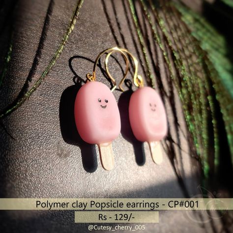 The Cutesy Cherry store proudly presents you a cute edition of polymer clay popsicle earrings. Price details: *Polymer clay Popsicle earrings (CP#001)- ₹129/- only* Product details: Base material is of polymer clay and a small wooden stick attached at the bottom which are topped with brass wire hooks. Note : *Different Color options are available in this design* *We are not reselling any products and all our products are purely handmade* Description: Popsicle earrings are a great way t... Clay Popsicle, Popsicle Earrings, Popsicles, Different Colors, Color Options, Polymer Clay, Cherry, Brass, Color