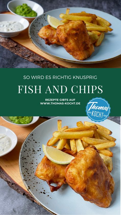 Fish and Chips Rezept Best Fish And Chips Recipe, Fish & Chips, Classic Fish And Chips Recipe, Authentic Fish And Chips, Classic Fish And Chips, Best Fish And Chips Recipe Beer Batter, British Kitchen, Fish N Chips, Beer Battered Fish