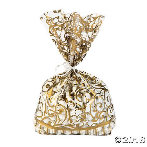 Gold Swirl Cellophane Bags Birthday Favors For Women, 60th Birthday Favors, Chic Birthday Party, Wedding Reception Favors, Bottle Opener Favors, Beach Wedding Decorations Reception, Gold Wedding Colors, Plastic Champagne Flutes, Inexpensive Wedding Favors