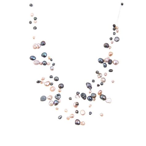 Strands, Multicolor Irregular Freshwater Pearl Cream and Black Multilayer Strand Illusion Necklace for Women 100555 - CO11GHPGC1F  #Necklaces #designer #womensfashion #Jewelry #Styles #Strands Blue Pearl Necklace, Illusion Necklace, Floating Pearl Necklace, Silver Earrings Wedding, Pearl Strands Necklace, Floating Necklace, Mermaid Jewelry, Trendy Fashion Jewelry, Mermaid Costume