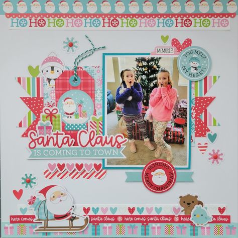 Doodlebug Candy Cane Lane Layouts, Multi Photo Layouts, Christmas Layout, Winter Scrapbooking, Scrapbook Christmas, Doodle Bug, Christmas Scrapbook Layouts, Christmas Scrapbooking, Scrapping Ideas