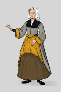 16th Century Dress, Tudor Clothing, 1500s Fashion, Tudor Tailor, Brown Apron, Market Scene, Ireland History, Angry Women, White Whale