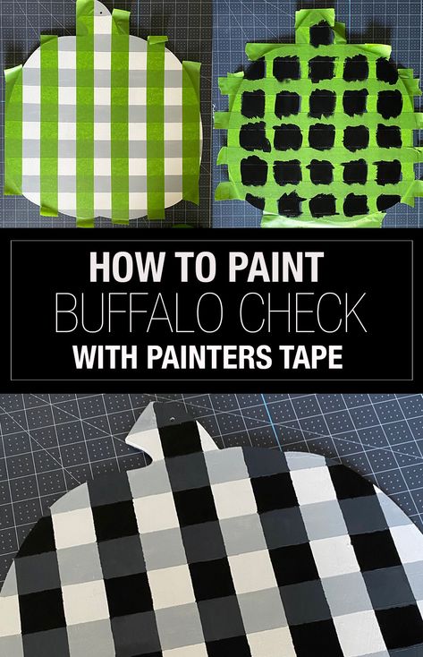 An easy tutorial on how to paint buffalo check plaid with painters tape. Perfect to paint a handmade signs. Plaid Diy, Paintings Easy, Buffalo Plaid Decor, Door Signs Diy, Weekend Crafts, Plaid Decor, Buffalo Check Plaid, Paint Diy, Handmade Signs